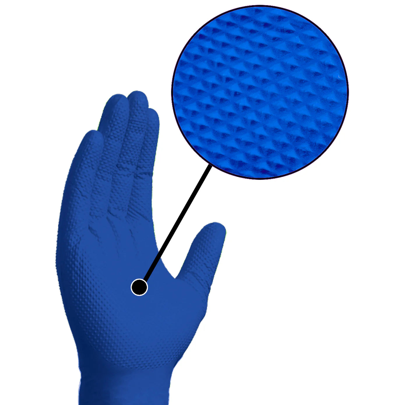 GLOVEWORKS HD ROYAL BLUE 6 MIL NITRILE GLOVES WITH RAISED DIAMOND TEXTURE, LATEX-FREE DISPOSABLE GLOVES